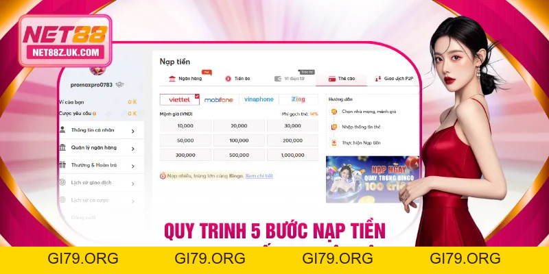 Hướng Dẫn Nạp Tiền NET88 Nhanh Chóng Và An Toàn Nhất - Gi79